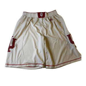 adidas Men's Indiana Hoosiers White and Red Athletic Shorts